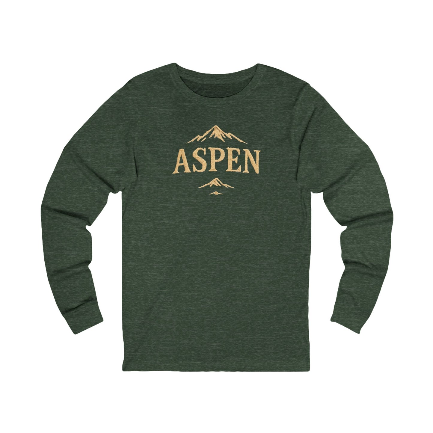 ASPEN Mountain DTG Graphic Long Sleeve Tee Bella+Canvas Minimalist Hiking Shirt Camping Shirt