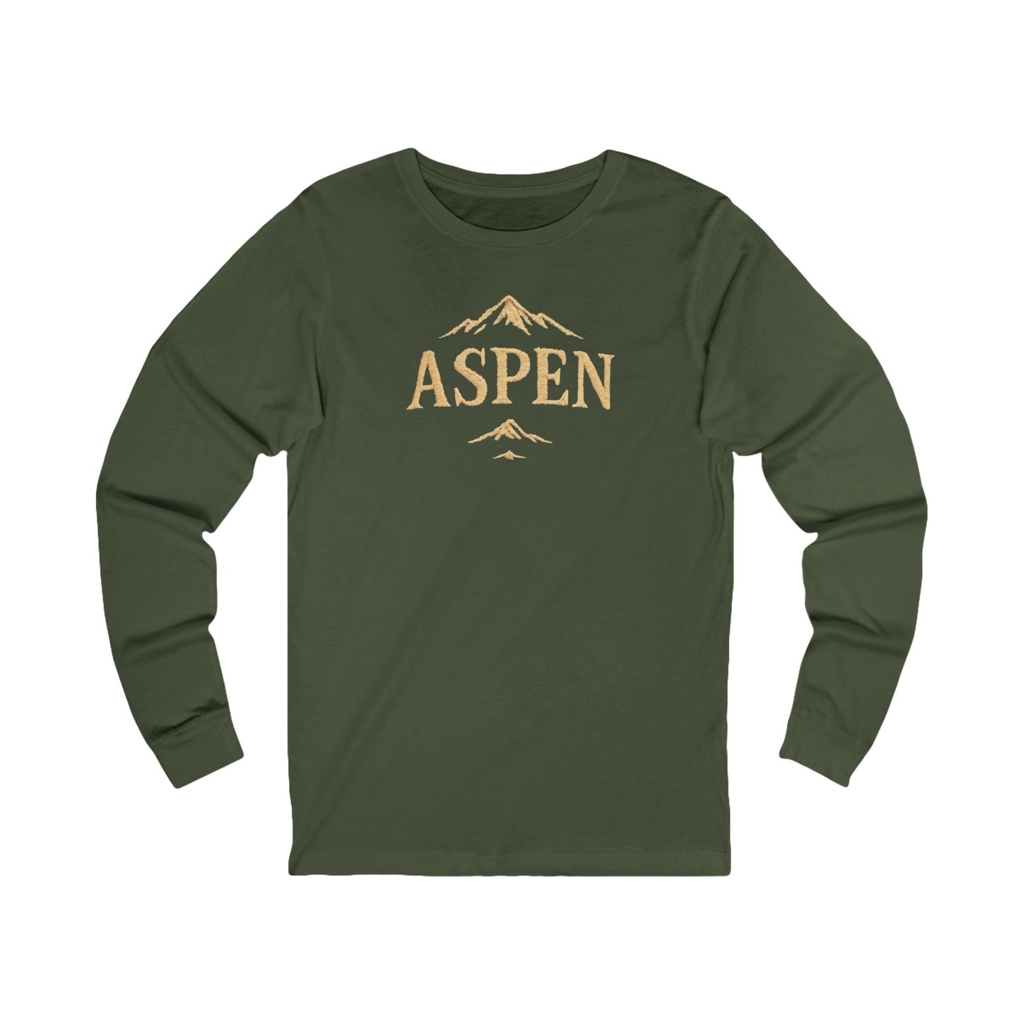 ASPEN Mountain DTG Graphic Long Sleeve Tee Bella+Canvas Minimalist Hiking Shirt Camping Shirt
