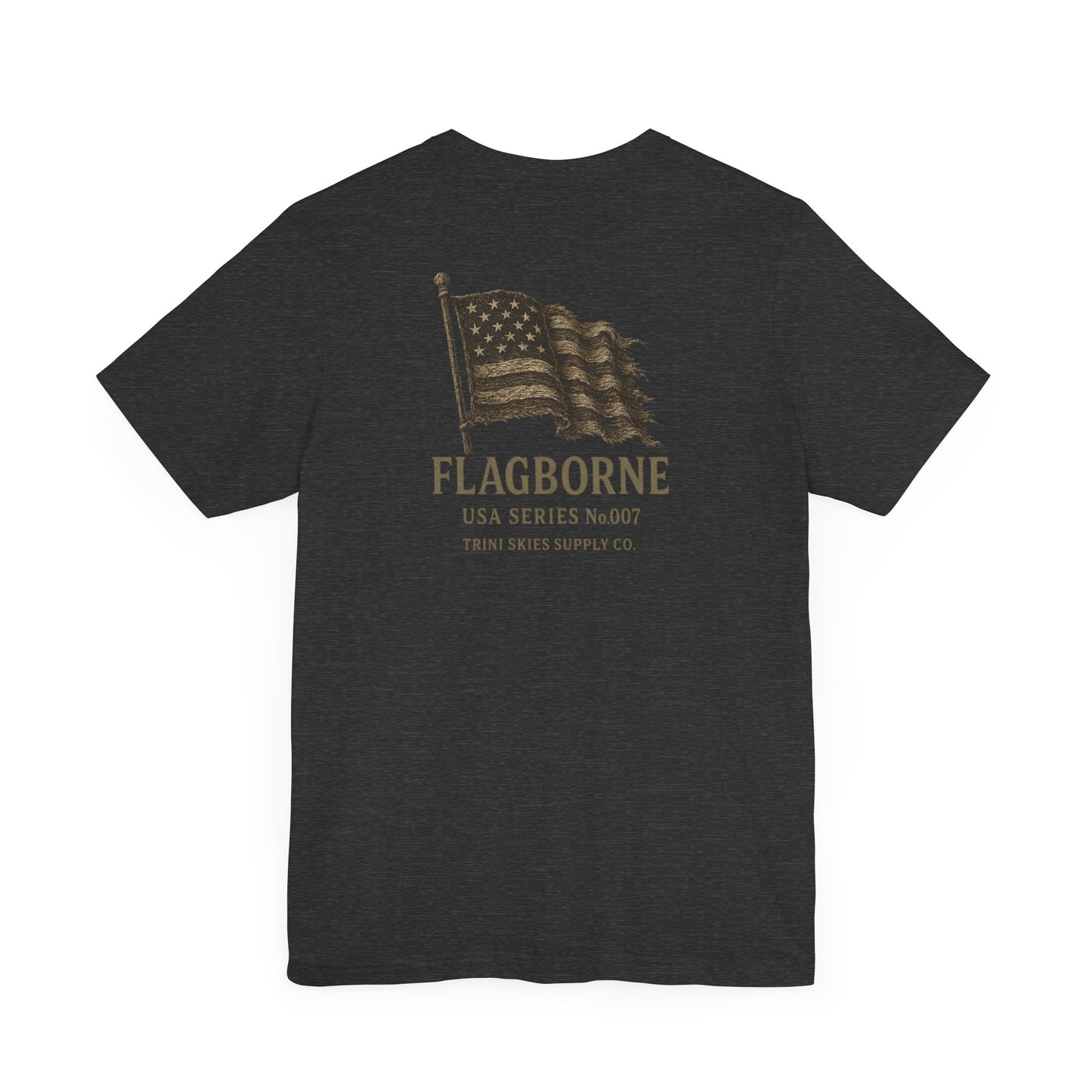 Flagborne American Heritage Tee Trini Skies Supply Co. Vintage Flag Graphic Shirt Patriotic USA T-Shirt