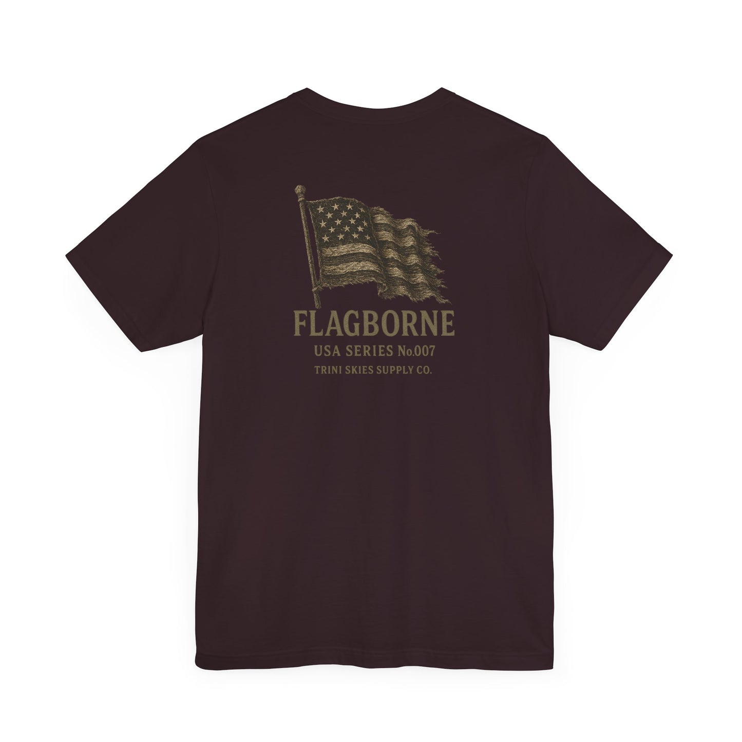Flagborne American Heritage Tee Trini Skies Supply Co. Vintage Flag Graphic Shirt Patriotic USA T-Shirt