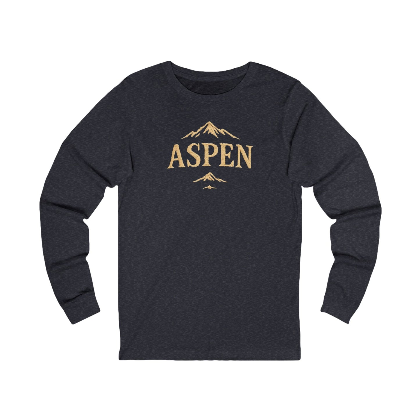 ASPEN Mountain DTG Graphic Long Sleeve Tee Bella+Canvas Minimalist Hiking Shirt Camping Shirt