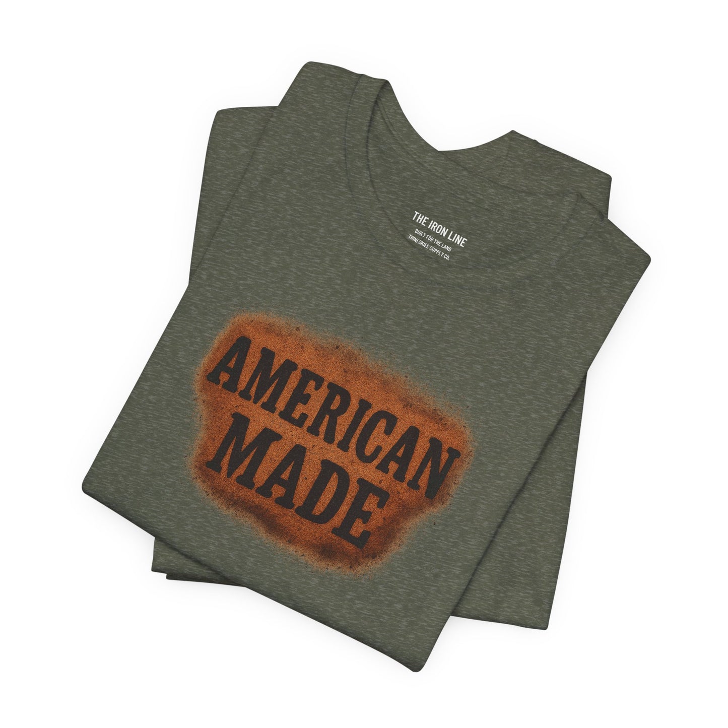 American Made Iron Line Tee by Trini Skies Supply Co. Everyday Wear, 4th of July Celebration, Memorial Day Tee