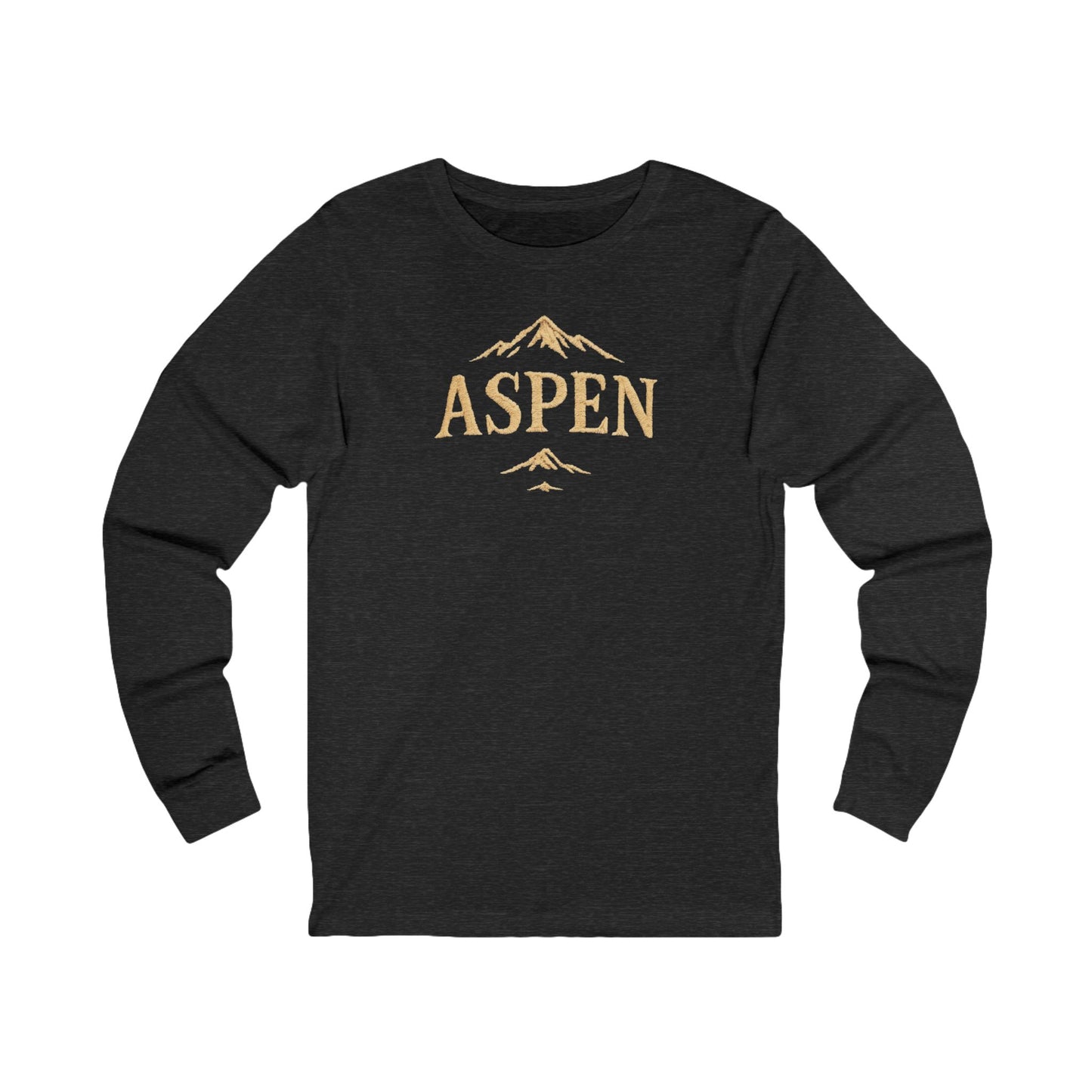 ASPEN Mountain DTG Graphic Long Sleeve Tee Bella+Canvas Minimalist Hiking Shirt Camping Shirt