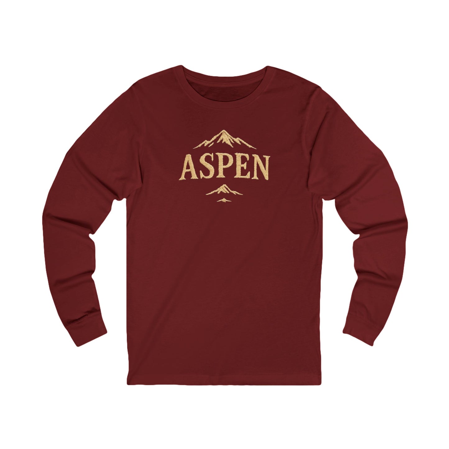 ASPEN Mountain DTG Graphic Long Sleeve Tee Bella+Canvas Minimalist Hiking Shirt Camping Shirt