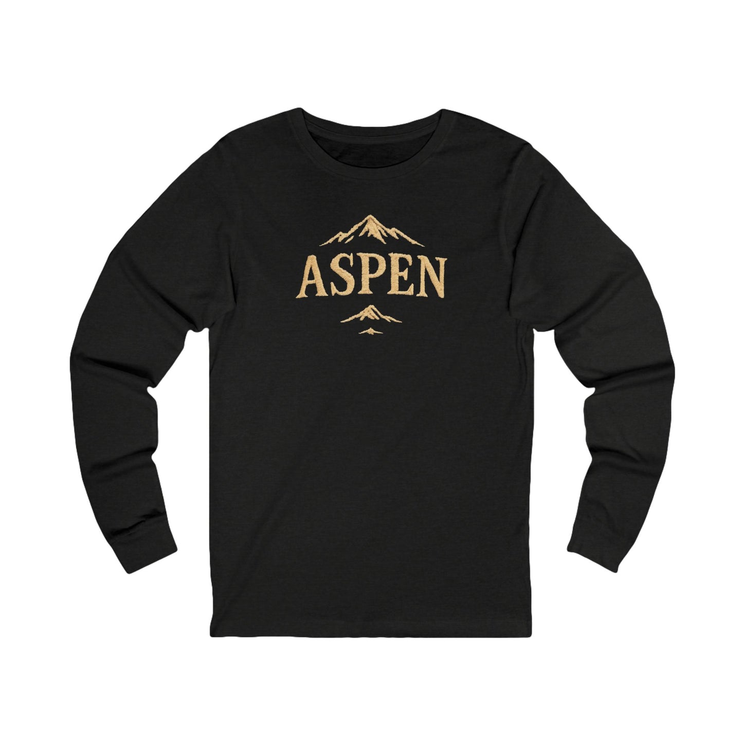 ASPEN Mountain DTG Graphic Long Sleeve Tee Bella+Canvas Minimalist Hiking Shirt Camping Shirt