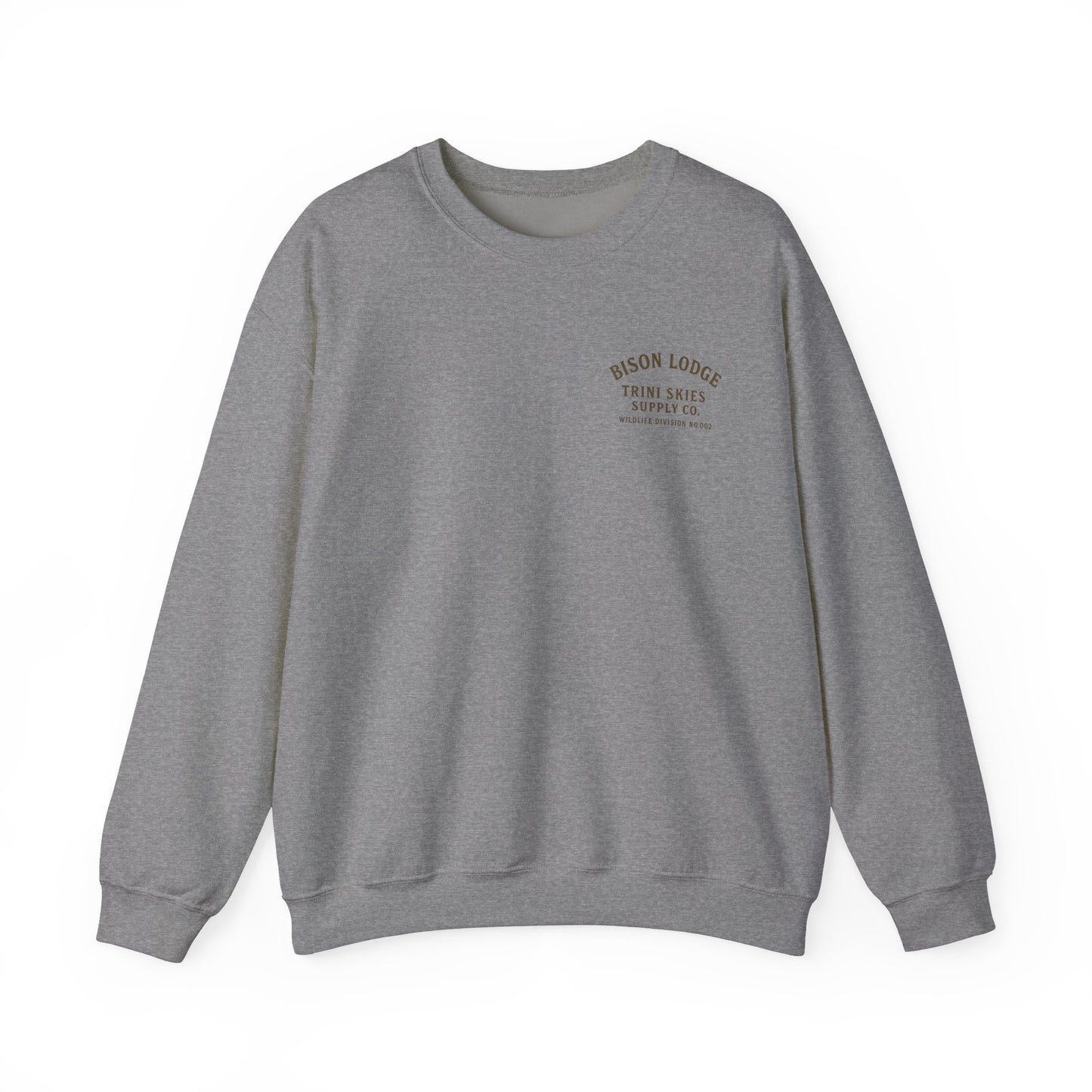 Bison Lodge Crewneck Trini Skies Supply Co. Americana Wildlife Sweatshirt Heritage Outdoor Series National Park Shirt