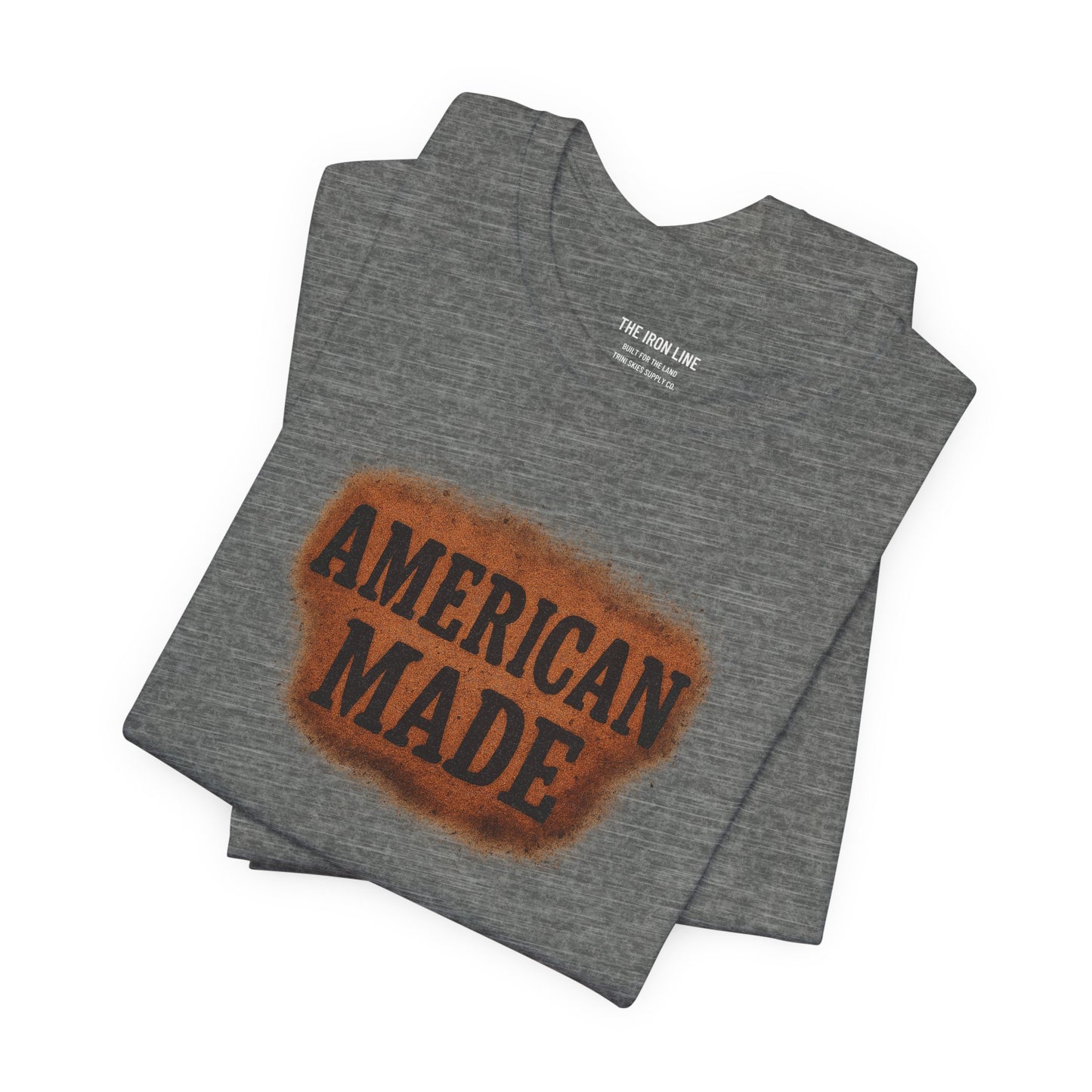 American Made Iron Line Tee by Trini Skies Supply Co. Everyday Wear, 4th of July Celebration, Memorial Day Tee