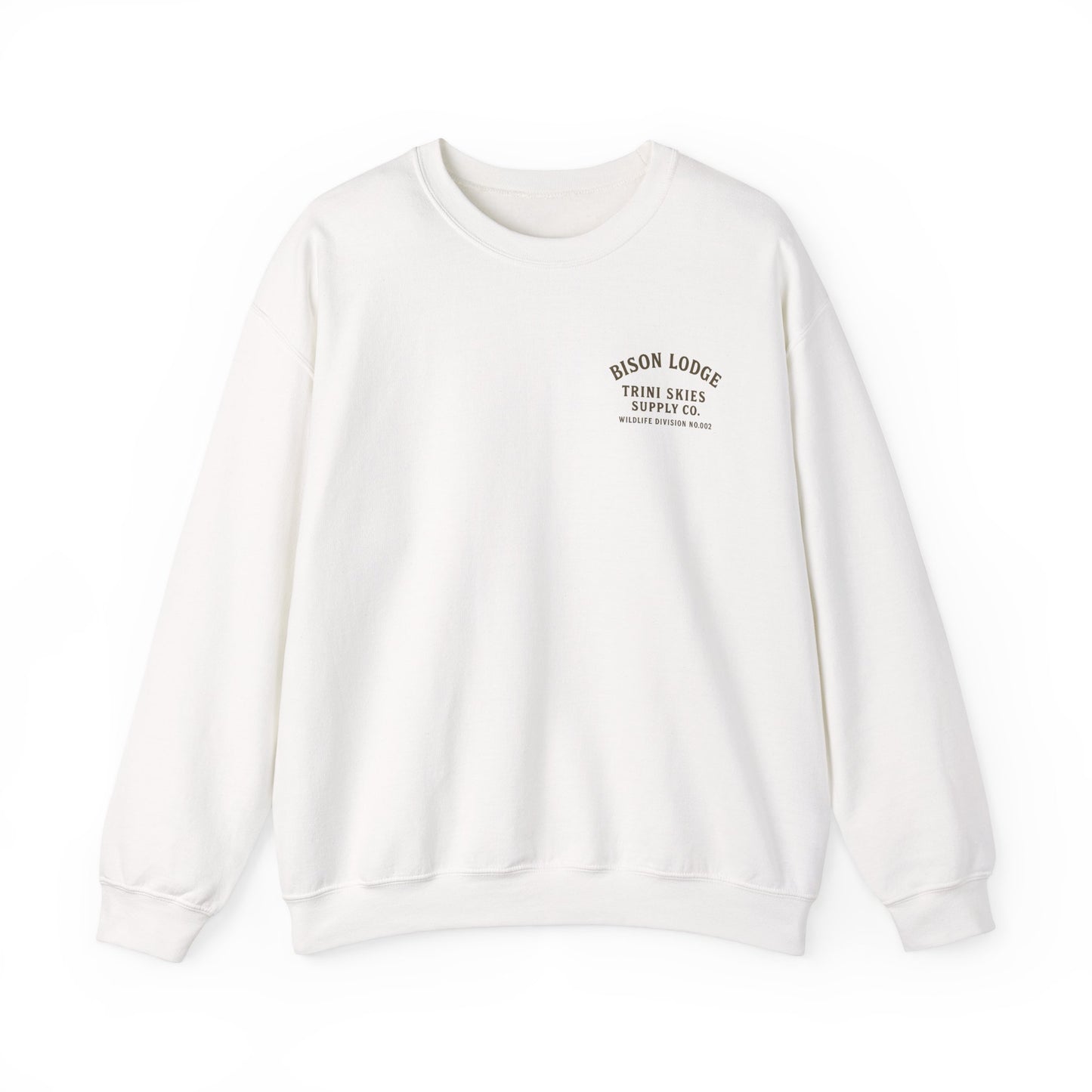 Bison Lodge Crewneck Trini Skies Supply Co. Americana Wildlife Sweatshirt Heritage Outdoor Series National Park Shirt