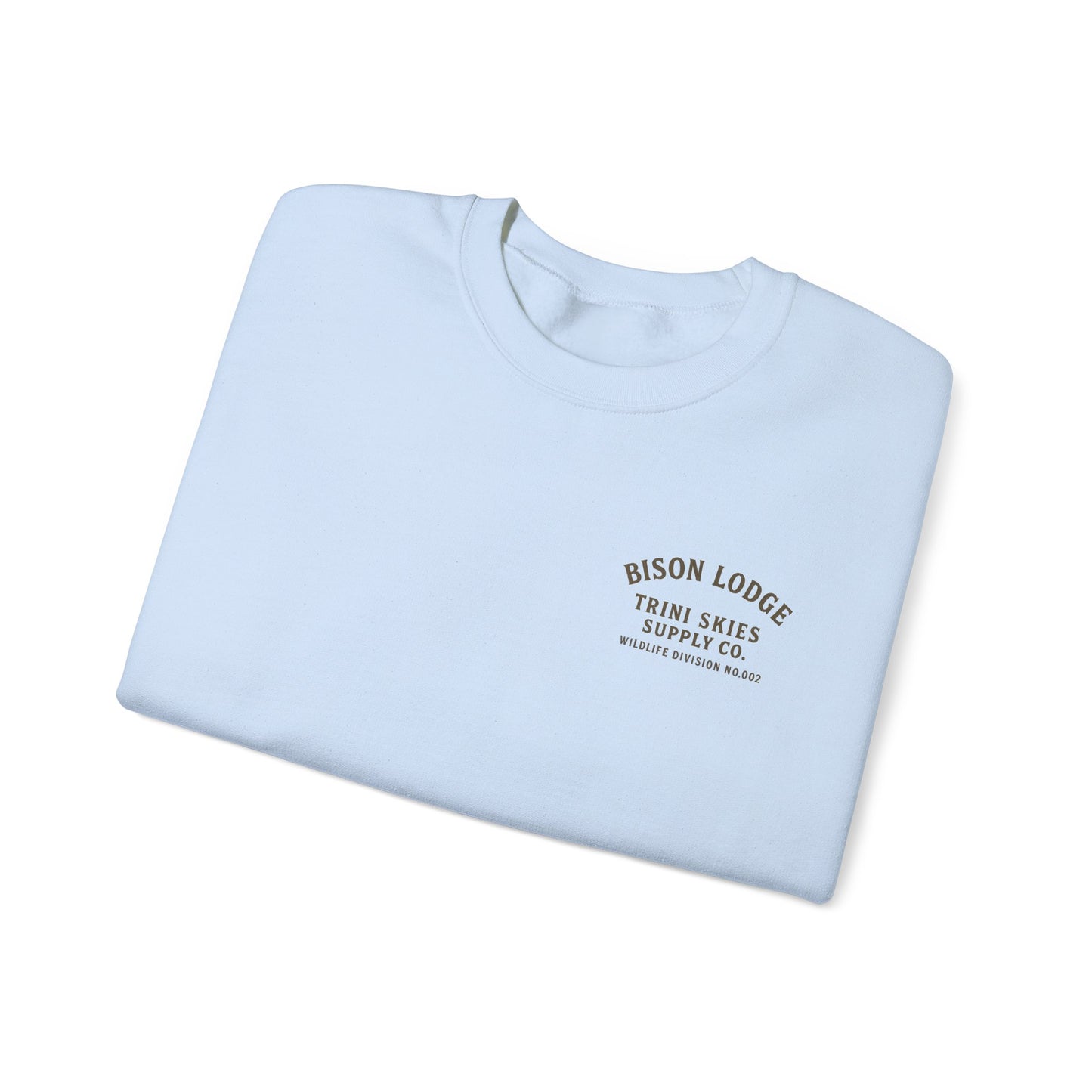 Bison Lodge Crewneck Trini Skies Supply Co. Americana Wildlife Sweatshirt Heritage Outdoor Series National Park Shirt