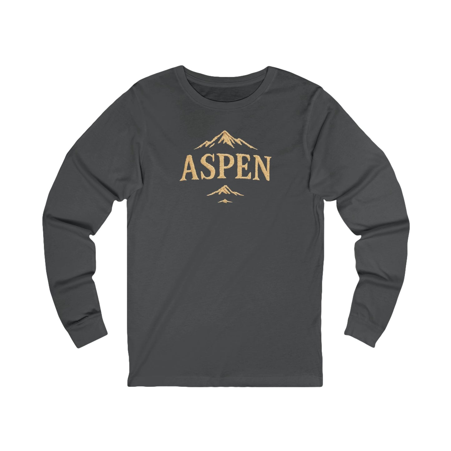 ASPEN Mountain DTG Graphic Long Sleeve Tee Bella+Canvas Minimalist Hiking Shirt Camping Shirt