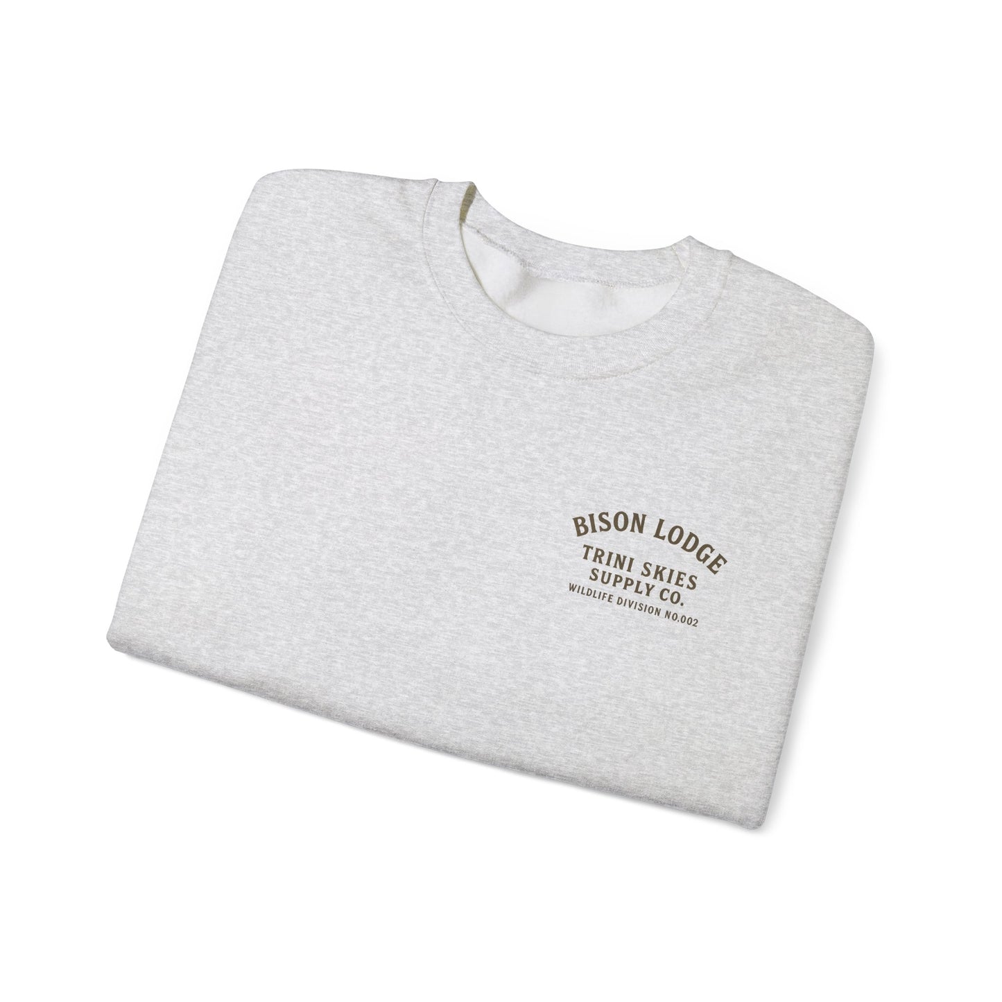 Bison Lodge Crewneck Trini Skies Supply Co. Americana Wildlife Sweatshirt Heritage Outdoor Series National Park Shirt