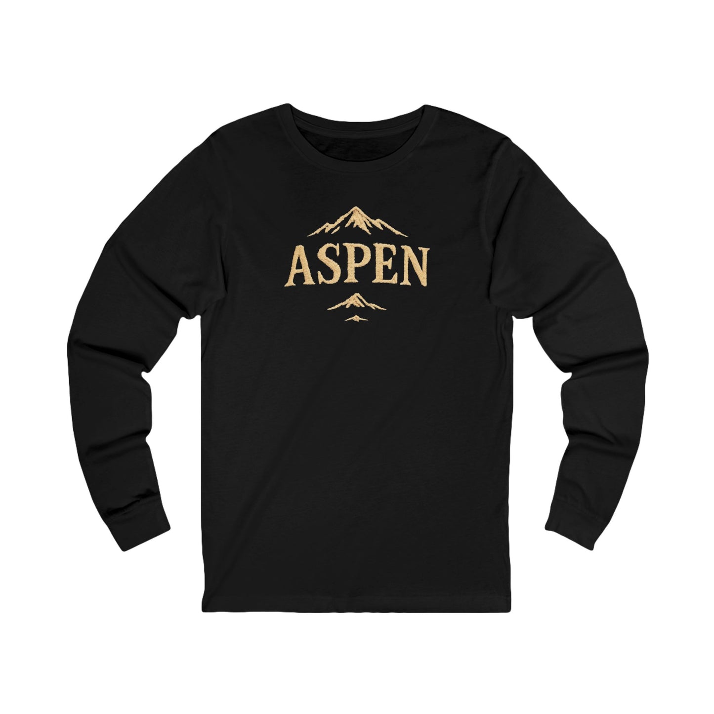 ASPEN Mountain DTG Graphic Long Sleeve Tee Bella+Canvas Minimalist Hiking Shirt Camping Shirt