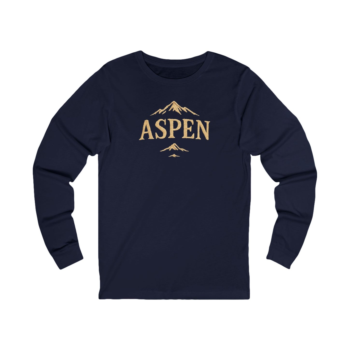 ASPEN Mountain DTG Graphic Long Sleeve Tee Bella+Canvas Minimalist Hiking Shirt Camping Shirt