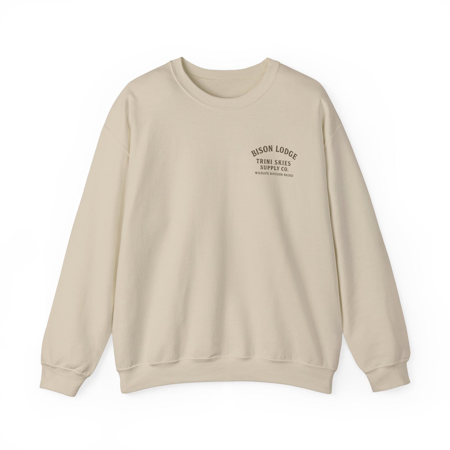 Bison Lodge Crewneck Trini Skies Supply Co. Americana Wildlife Sweatshirt Heritage Outdoor Series National Park Shirt