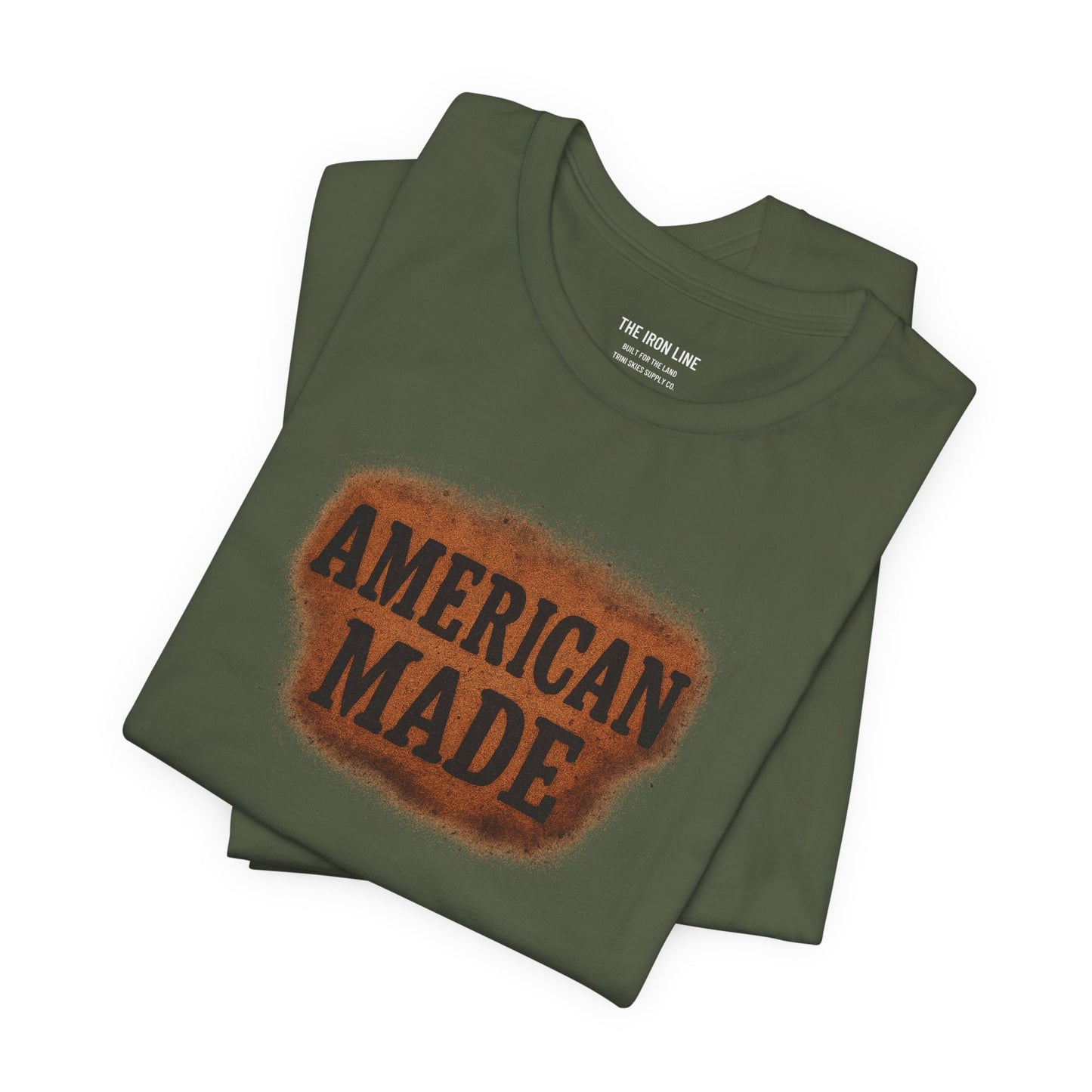 American Made Iron Line Tee by Trini Skies Supply Co. Everyday Wear, 4th of July Celebration, Memorial Day Tee