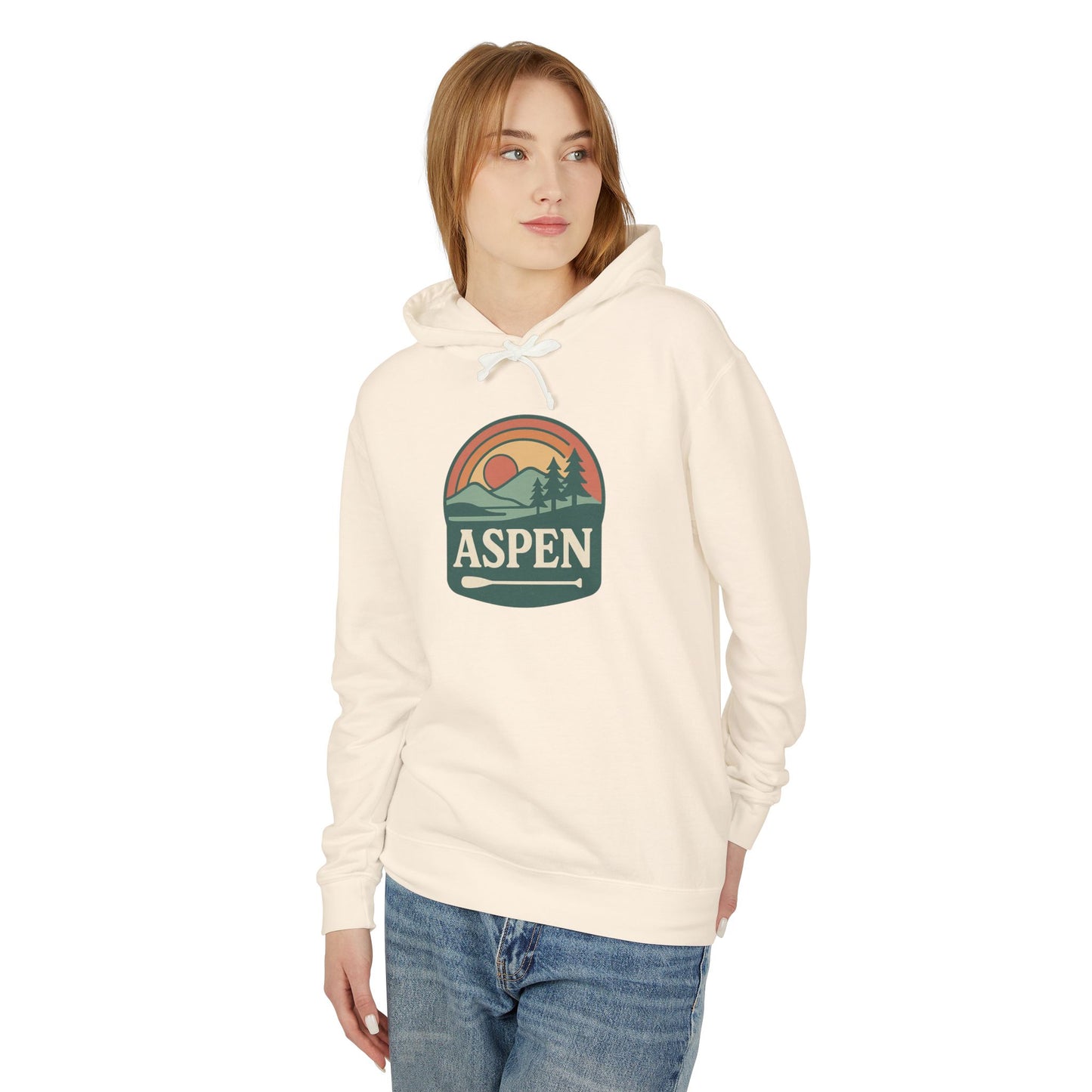 Aspen Sunset Hoodie, Cozy Lightweight Sweatshirt for Nature Lovers, Perfect for Hiking, Gift for Outdoor Enthusiasts, Unisex Apparel, Travel