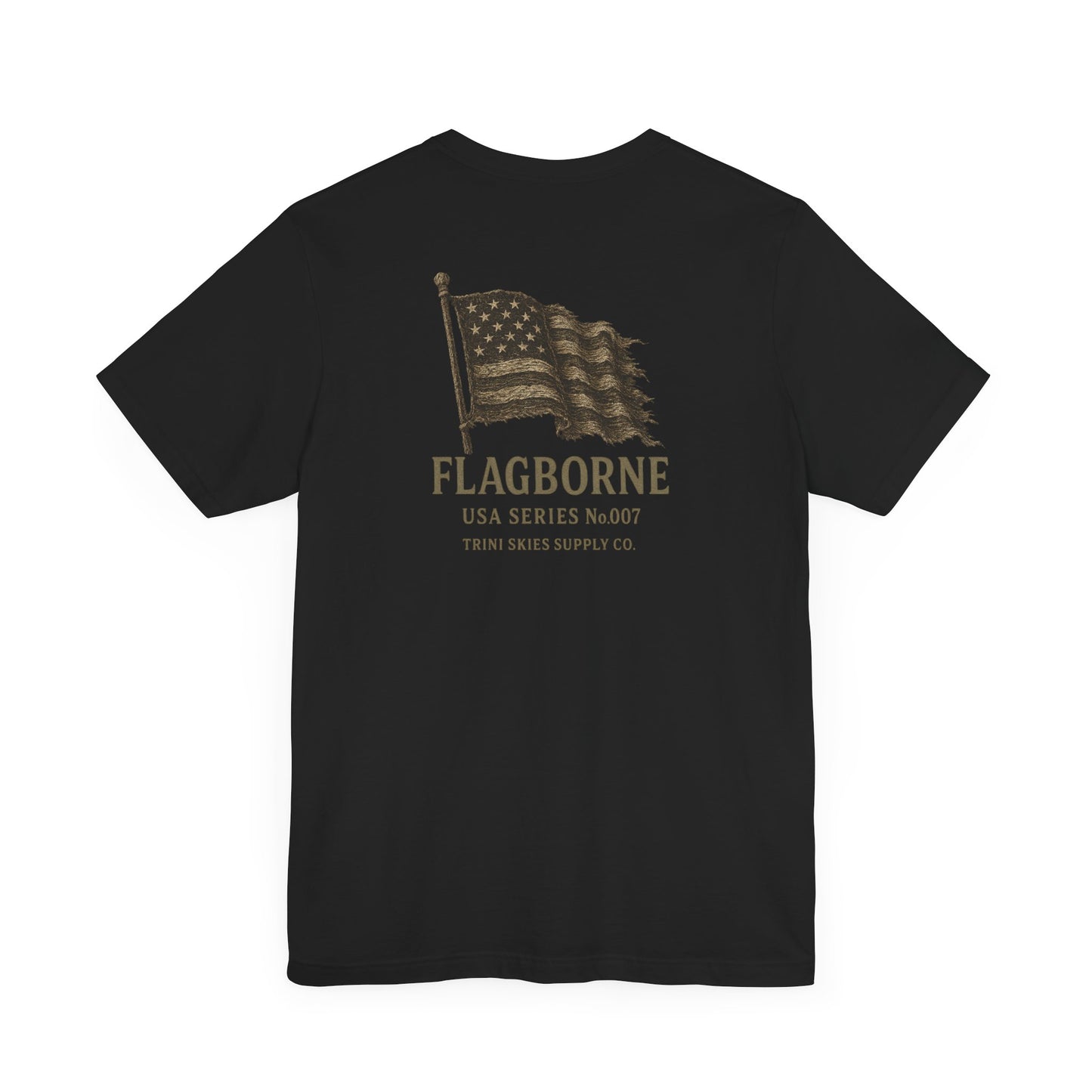 Flagborne American Heritage Tee Trini Skies Supply Co. Vintage Flag Graphic Shirt Patriotic USA T-Shirt