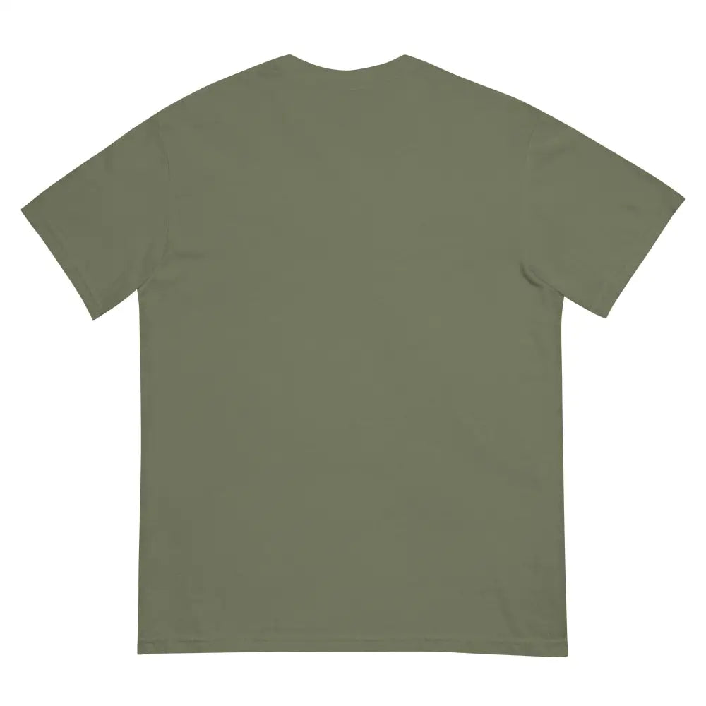 Olive green short-sleeved memorial day tee in America Comfort Colors with Usa Flag design