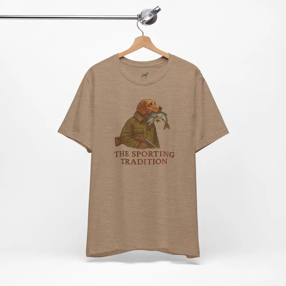 Light brown Dog Fishing Graphic Tee Celebrate Timeless Outdoor from Trini Skies Supply
