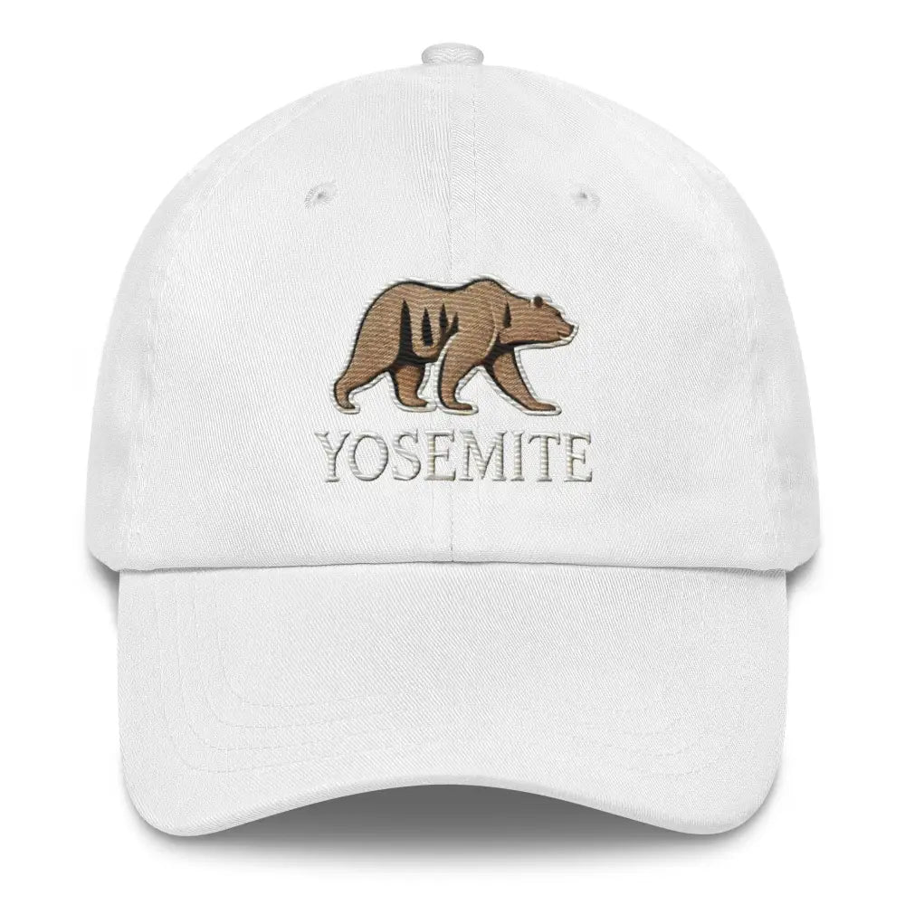 Embroidered Yosemite Wildlife Bear Dad Hat with Brown Bear