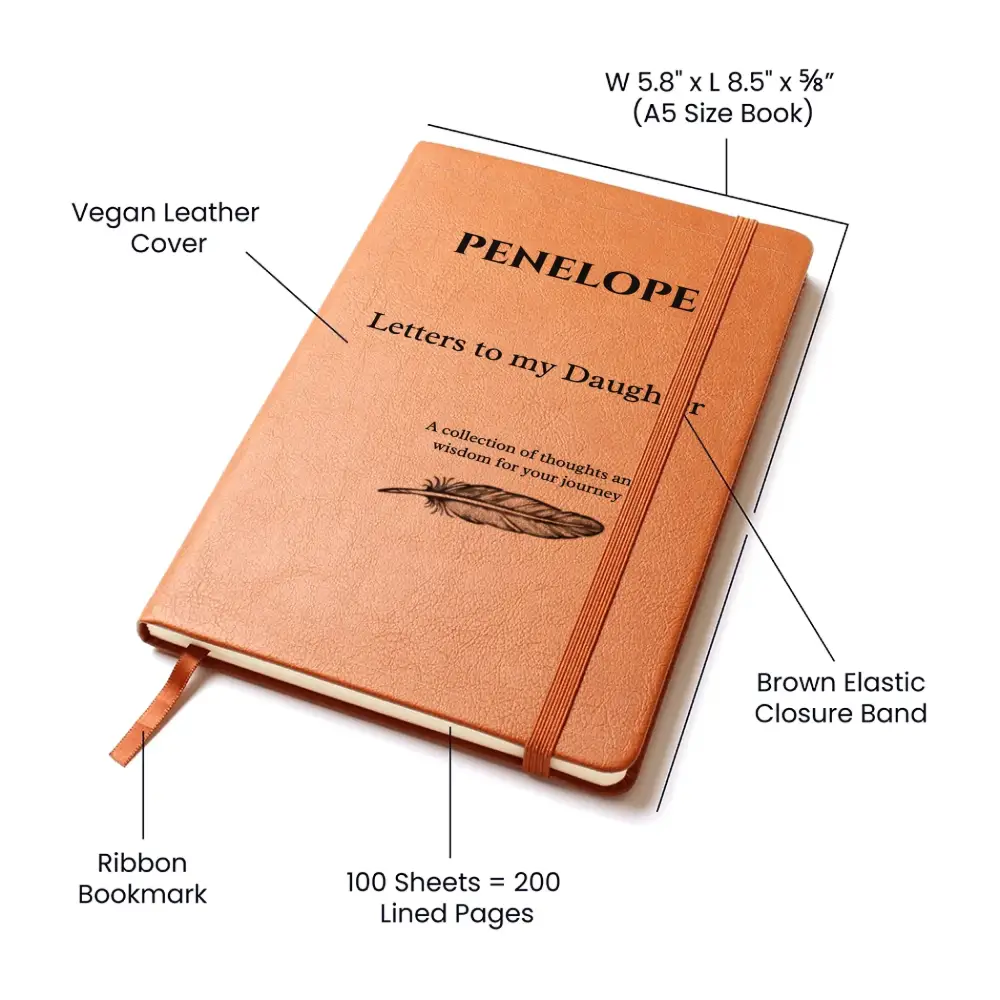 Personalized vegan leather daughter journal keepsake memory book