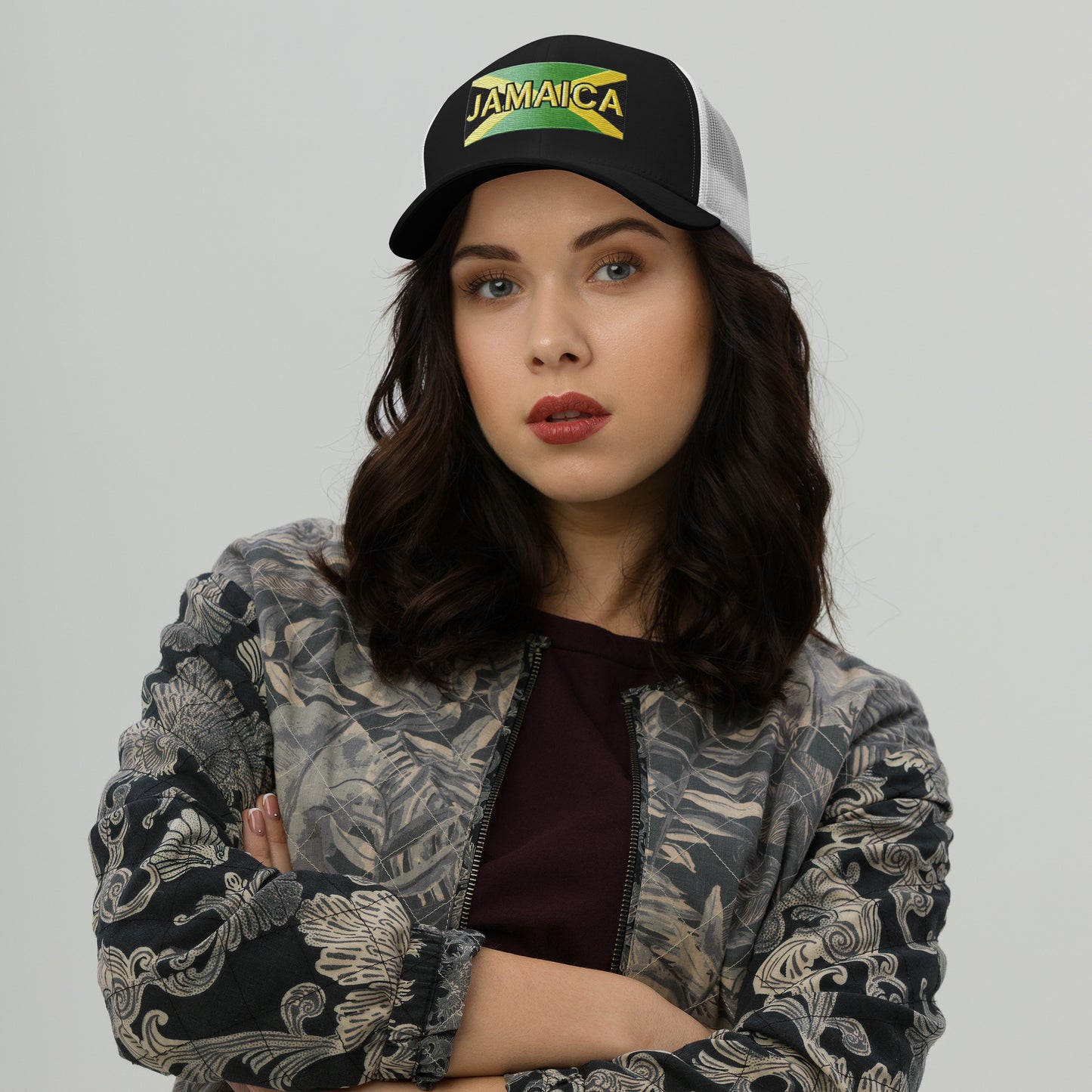 Embroidered 'Jamaica Trucker Hat – Comfortable Sun Protection Jamaica Hat