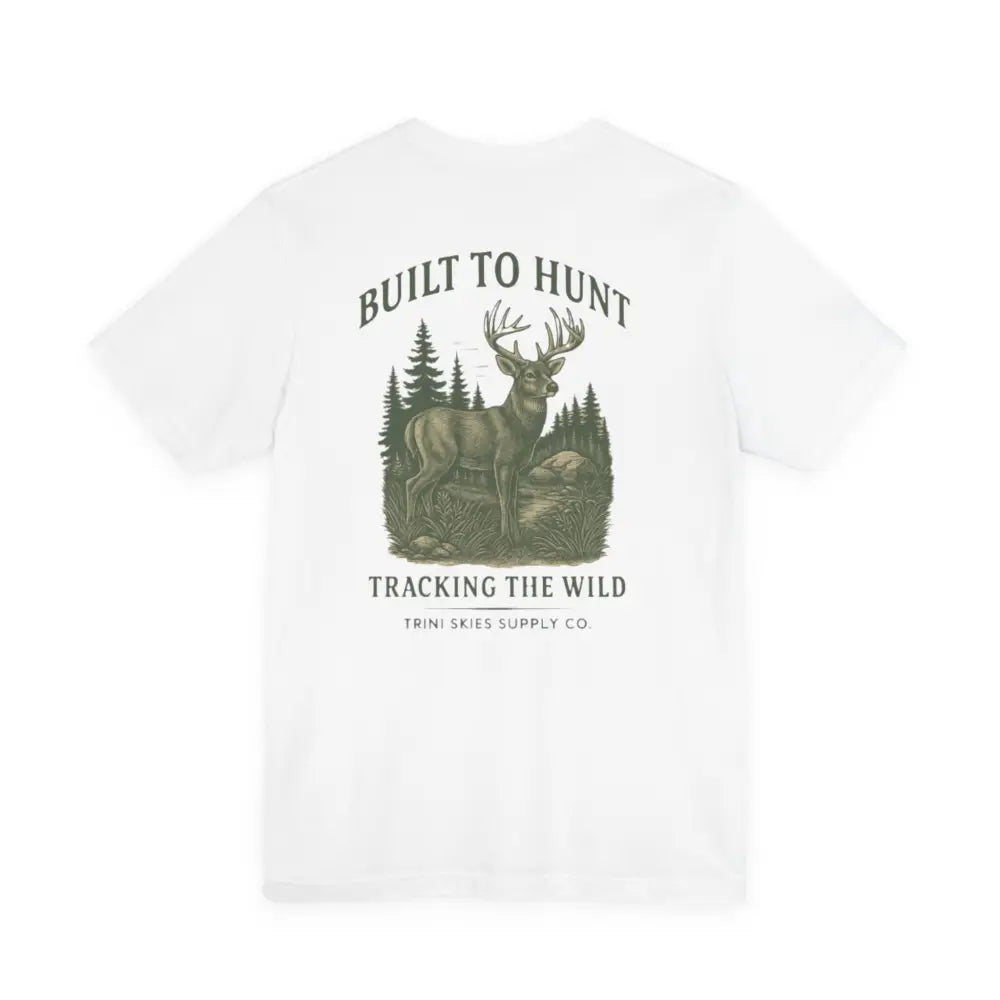 White Trini Skies Supply vintage-inspired buck illustration premium hunting shirt