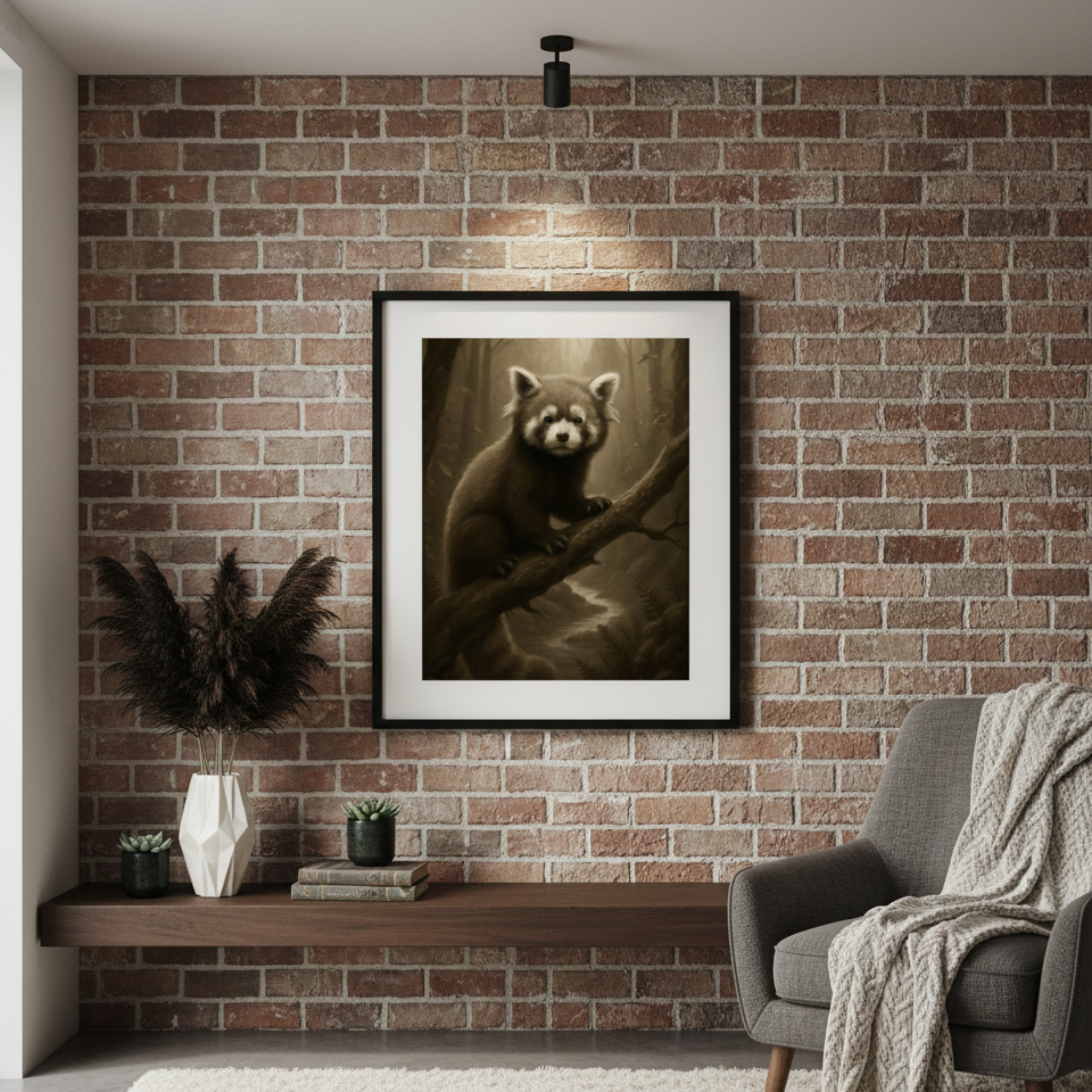 Red Panda Forest Art Print – Vintage Inspired Wildlife & Nature Wall Art
