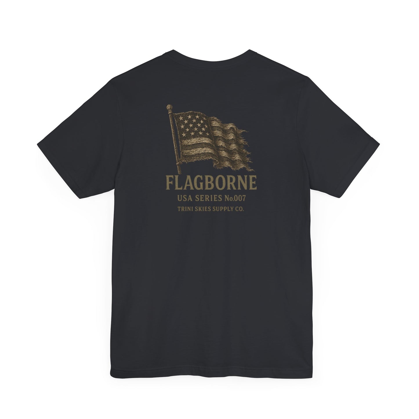 Flagborne American Heritage Tee Trini Skies Supply Co. Vintage Flag Graphic Shirt Patriotic USA T-Shirt
