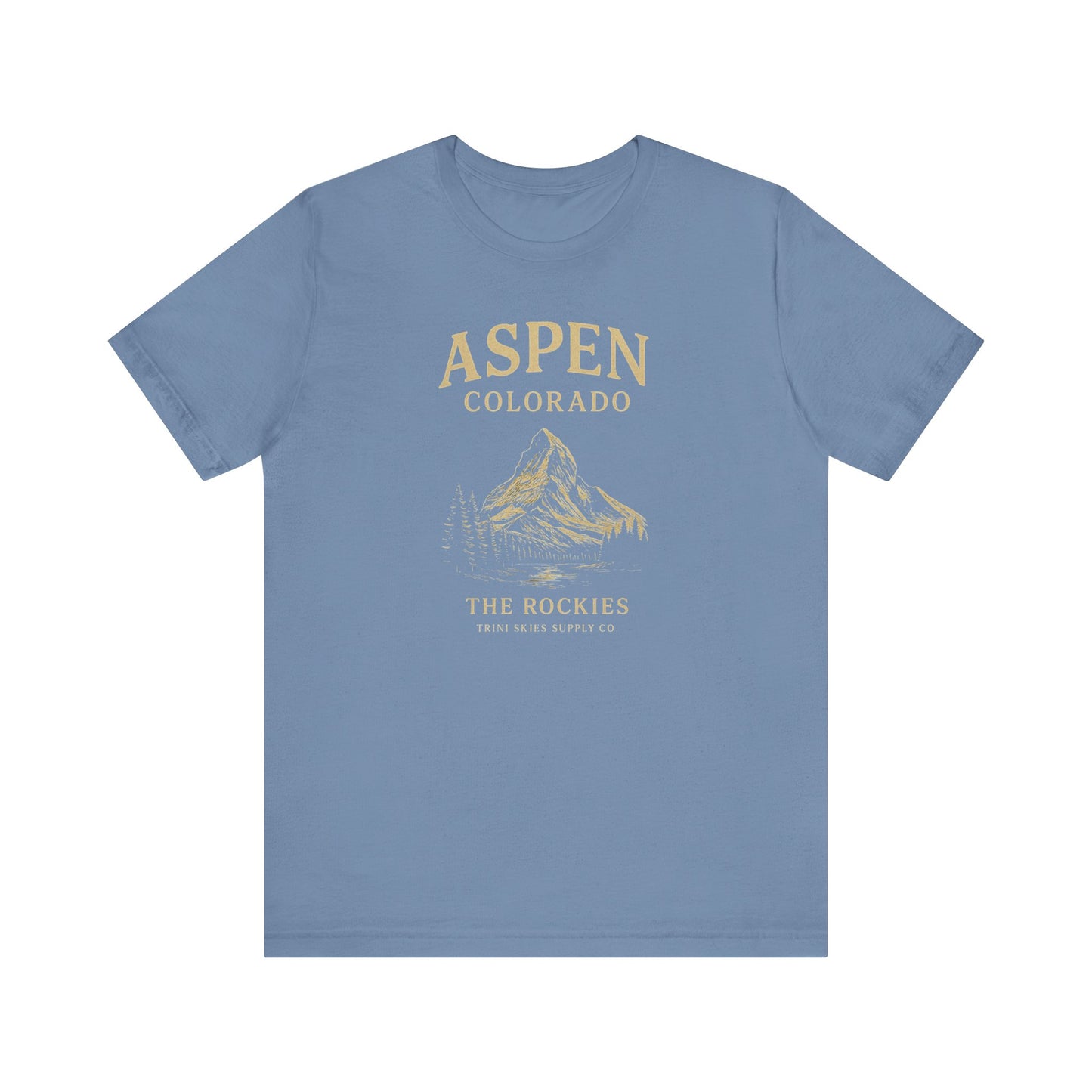 Aspen Colorado Mountain Tee, Nature Lover Shirt, Travel Gift, Adventure Apparel, Unisex Short Sleeve Top