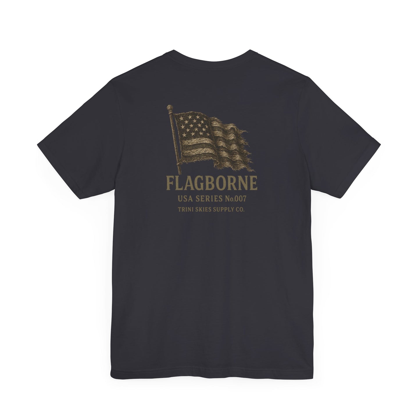 Flagborne American Heritage Tee Trini Skies Supply Co. Vintage Flag Graphic Shirt Patriotic USA T-Shirt