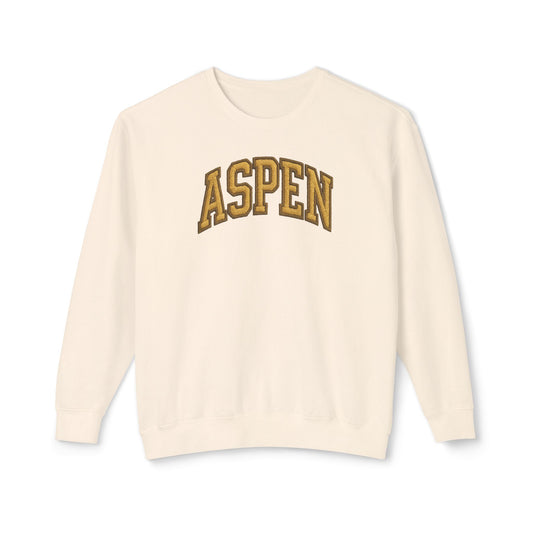 Vintage Inspired Aspen Colorado Crewneck Sweatshirt Comfort Colors Retro Collegiate DTG Graphic Mountain Pullover