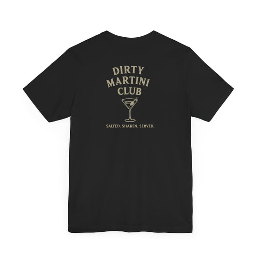 Dirty Martini Club Graphic Dockside Bella Canvas Cotton Tee Vintage Inspired Coastal Bar Trini Skies Supply Co. - Black