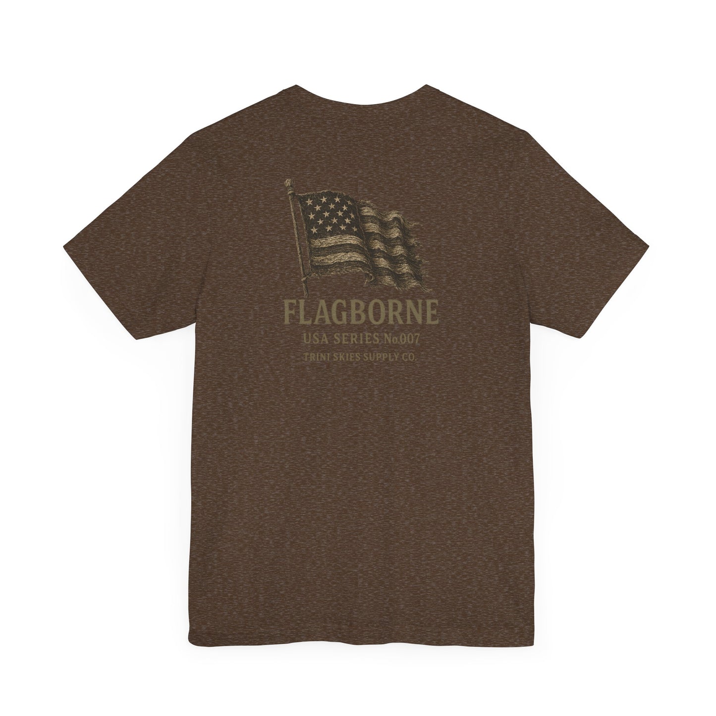 Flagborne American Heritage Tee Trini Skies Supply Co. Vintage Flag Graphic Shirt Patriotic USA T-Shirt