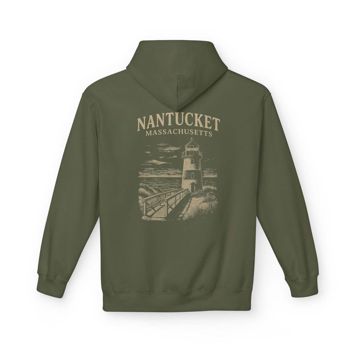 Nantucket Boardwalk Hoodie Vintage Lighthouse Coastal Shirt | Trini Skies Supply Co