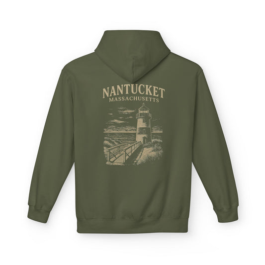 Nantucket Boardwalk Hoodie Vintage Lighthouse Coastal Shirt | Trini Skies Supply Co