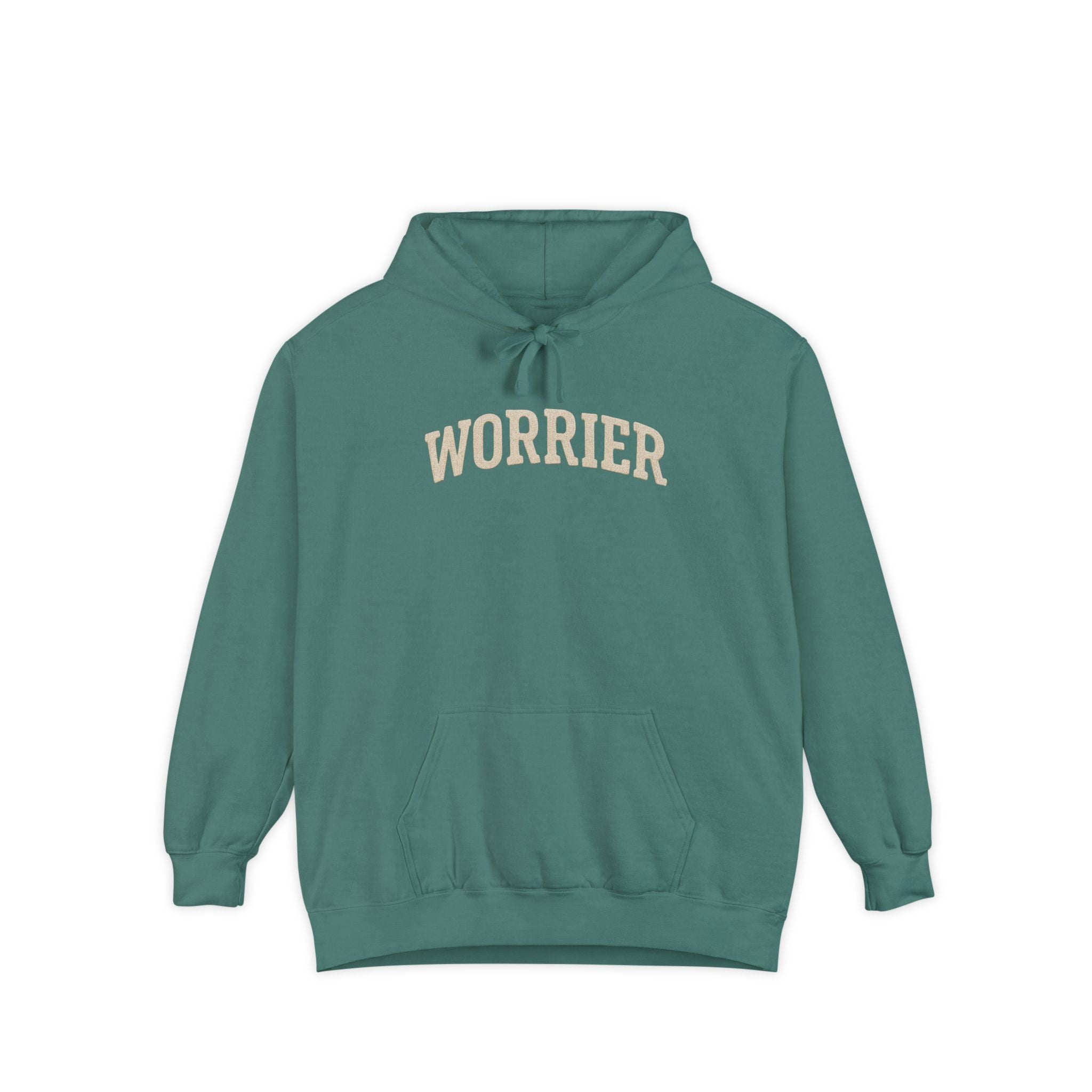 Green Anxiety Hoodie Worrier Since Birth in Comfort Colors