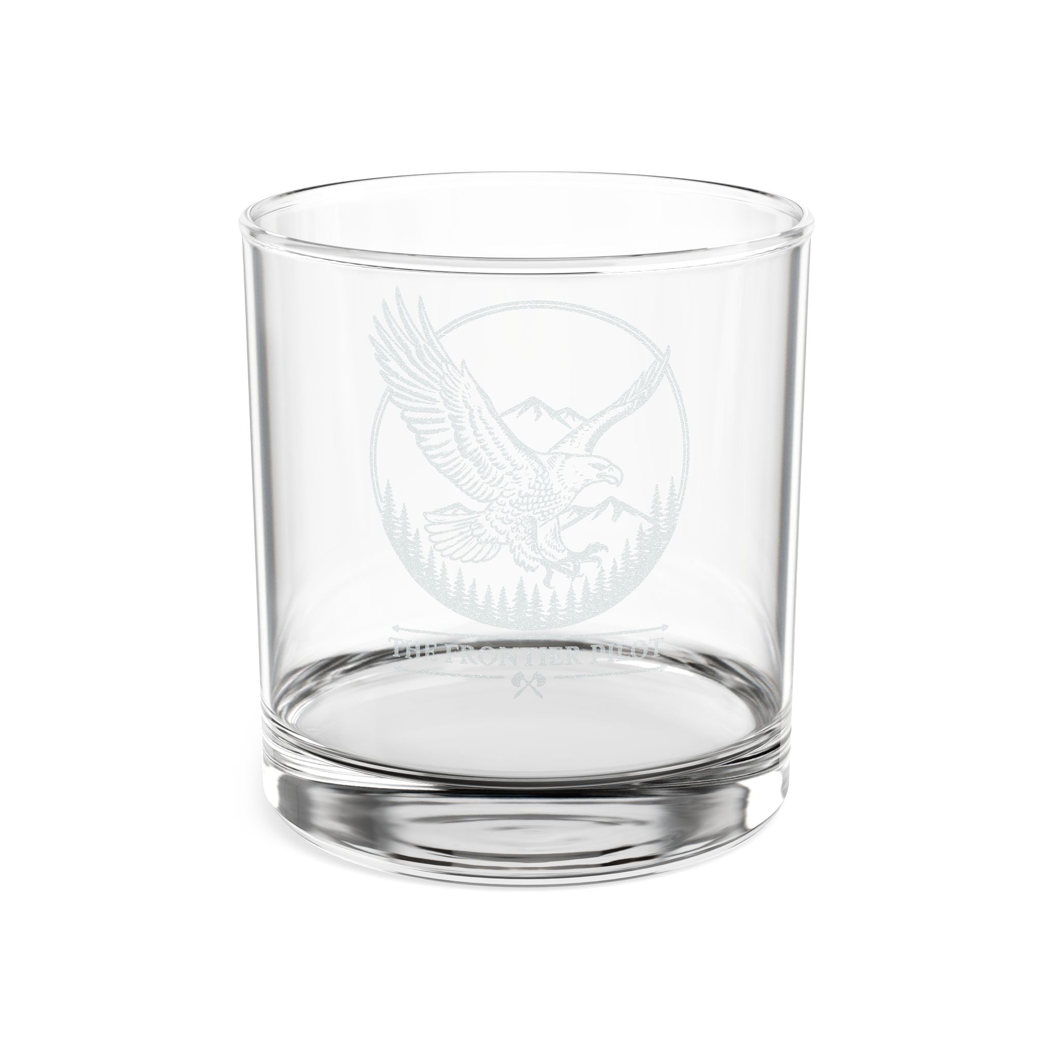 Soaring Eagle Whiskey Glass - 10.5oz Engraved Rocks Glass Mountain Design