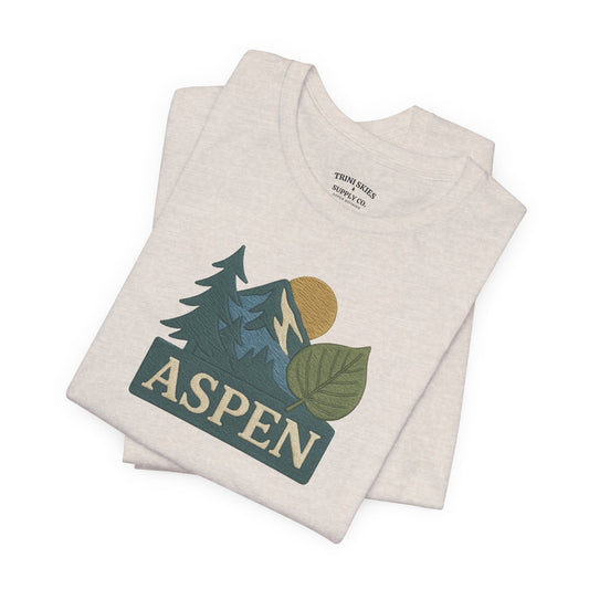 Aspen Division DTG Graphic Tee Mountain Print Nature Lovers Hiking, Camping, Travel