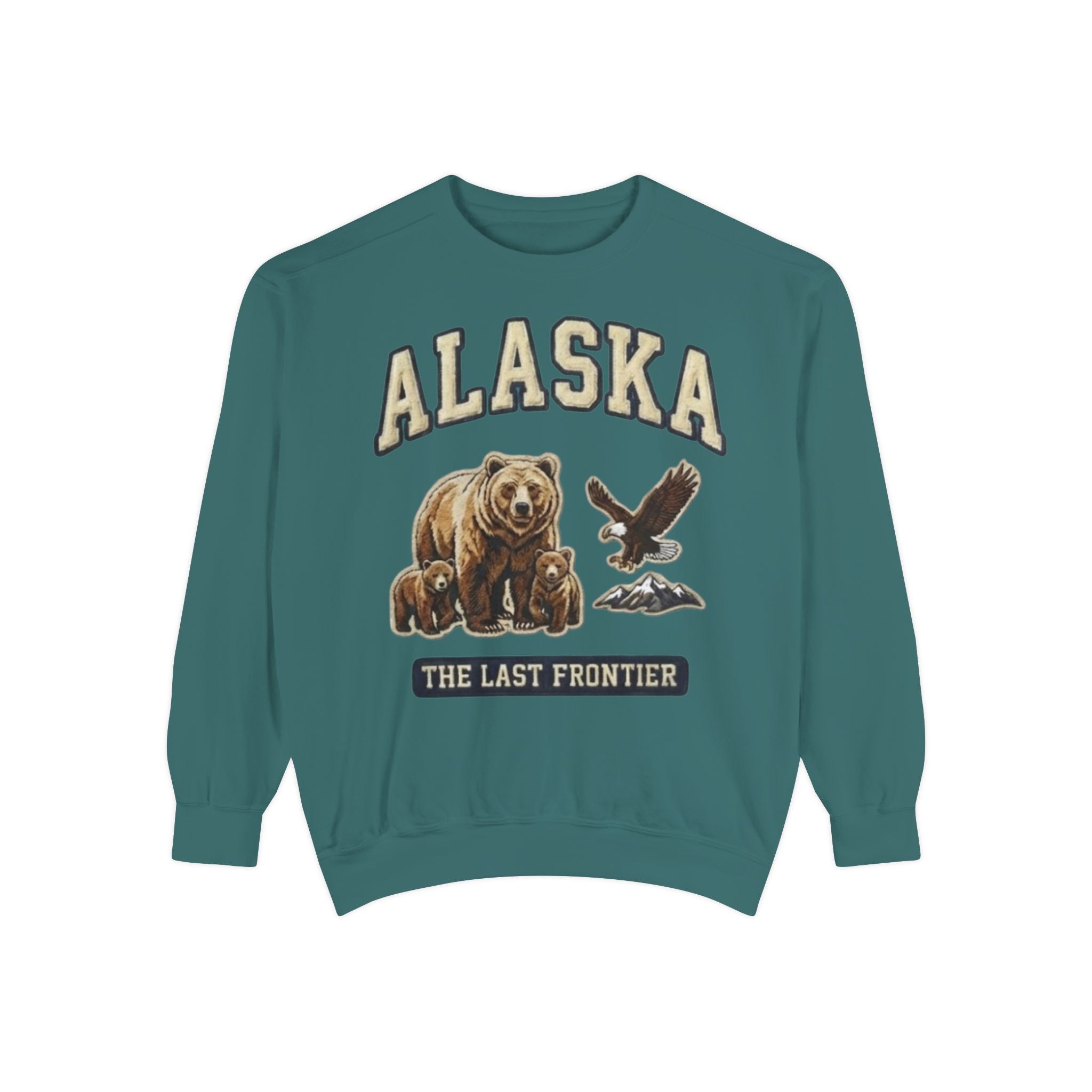 Vintage inspired bear and eagle graphic wildlife Alaska sweatshirt