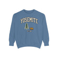 Blue Yosemite National Park sweatshirt with bear and pine graphic