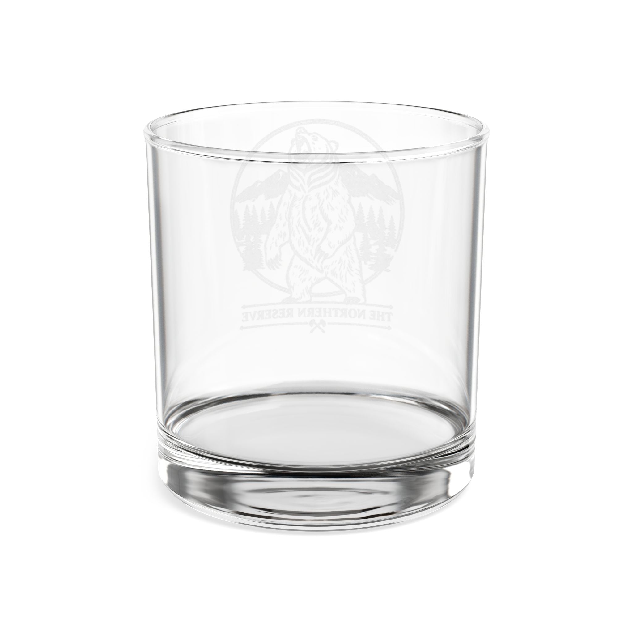 Bear Whiskey Glass - 10.5oz Engraved Rocks Glass Mountain Forest Design