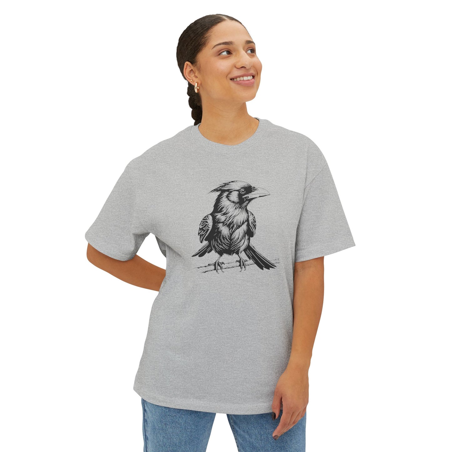 Vintage Minimalist Raven Bird Graphic T-Shirt  Unisex Nature-Inspired Tee