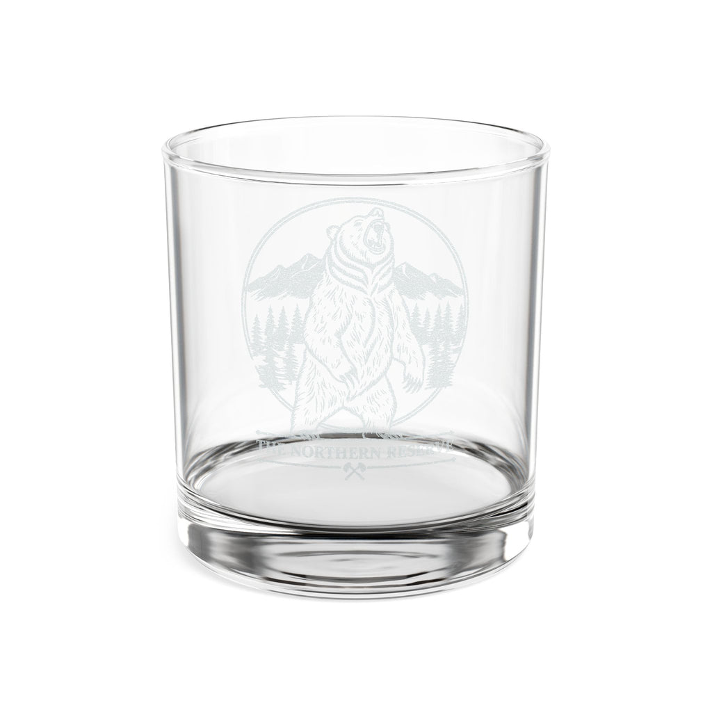 Bear Whiskey Glass - 10.5oz Engraved Rocks Glass Mountain Forest Design