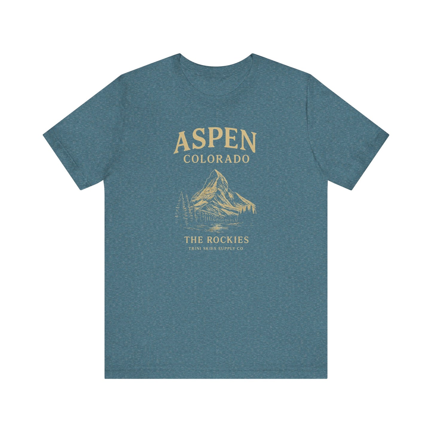 Aspen Colorado Mountain Tee, Nature Lover Shirt, Travel Gift, Adventure Apparel, Unisex Short Sleeve Top