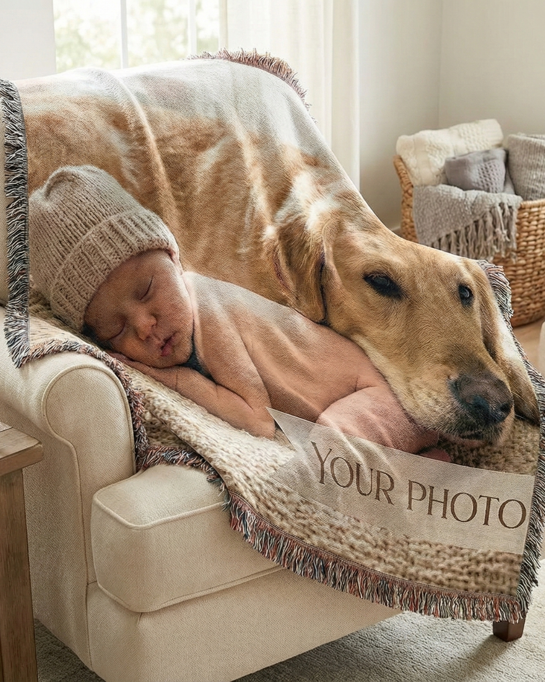 Custom Photo Woven Blanket | 100% Cotton Picture Throw | Trini Skies