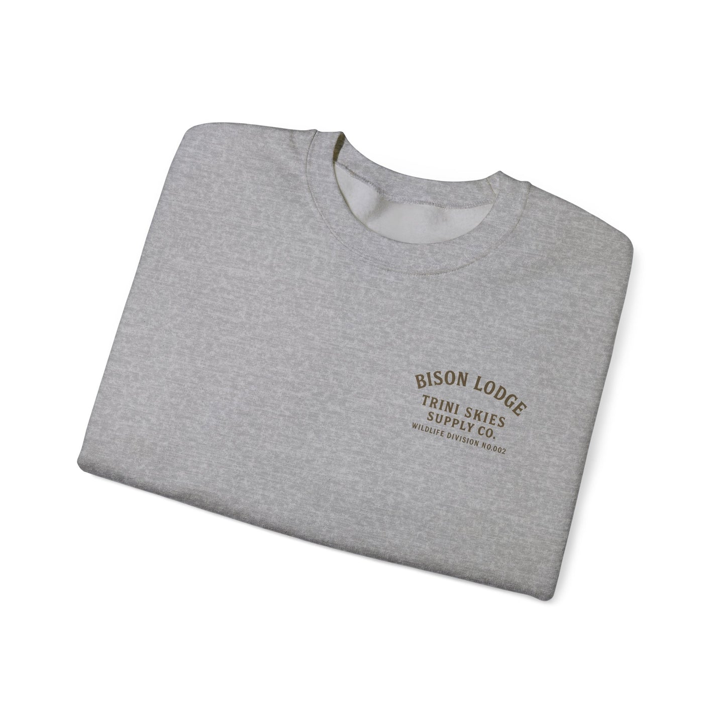Bison Lodge Crewneck Trini Skies Supply Co. Americana Wildlife Sweatshirt Heritage Outdoor Series National Park Shirt