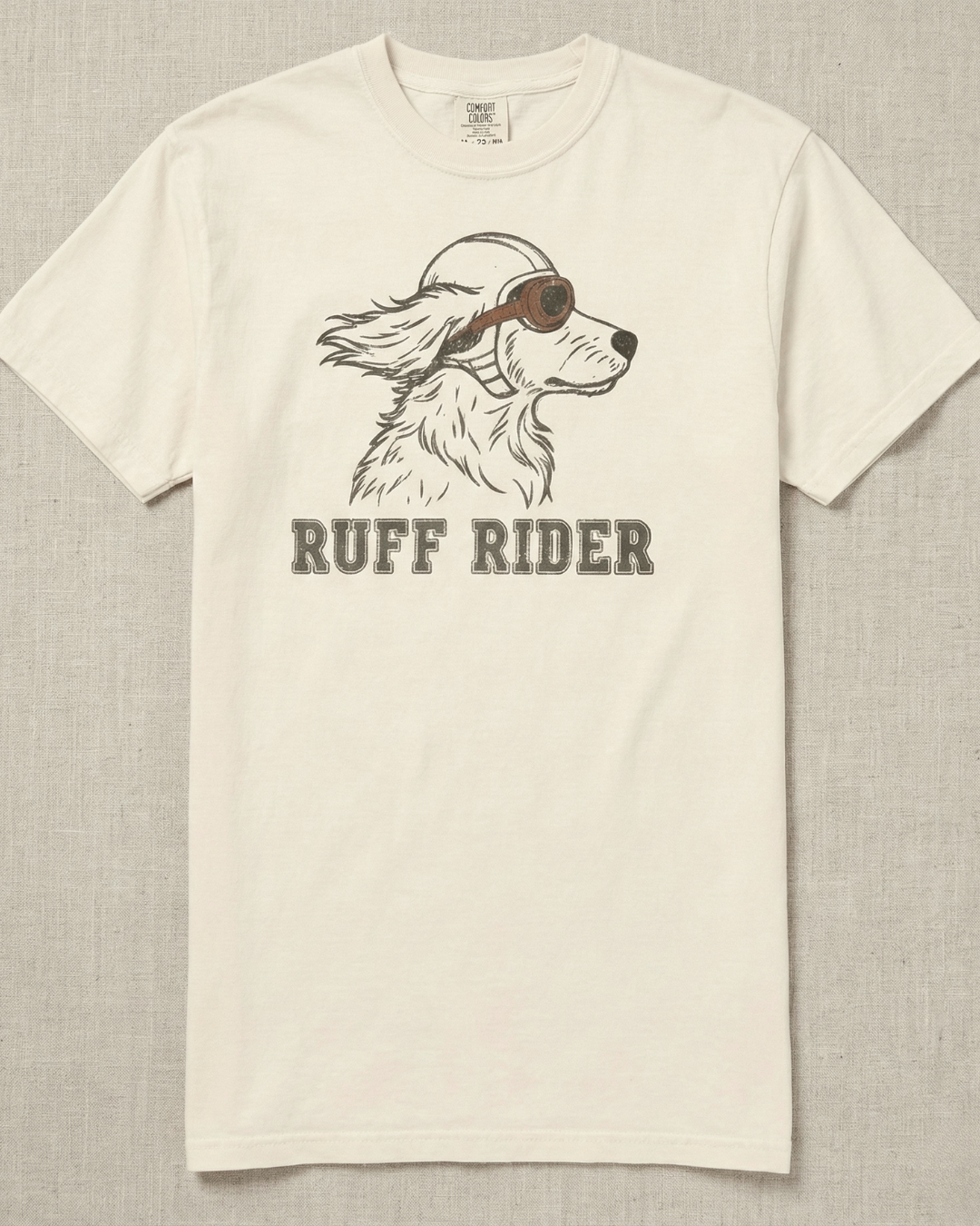 The Ruff Rider Tee | Custom Lake & State Edition | Vintage Garment-Dyed Cotton Dog Lover Gift