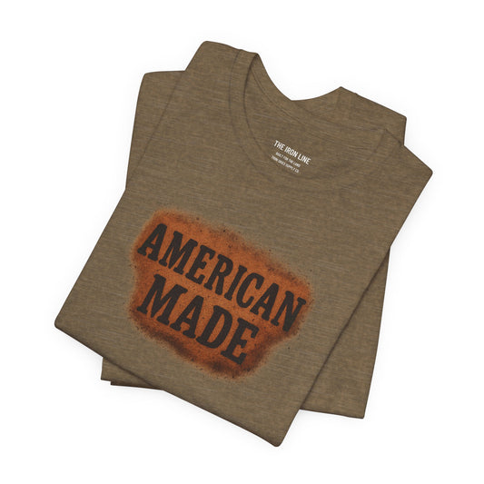 American Made Iron Line Tee by Trini Skies Supply Co. Everyday Wear, 4th of July Celebration, Memorial Day Tee