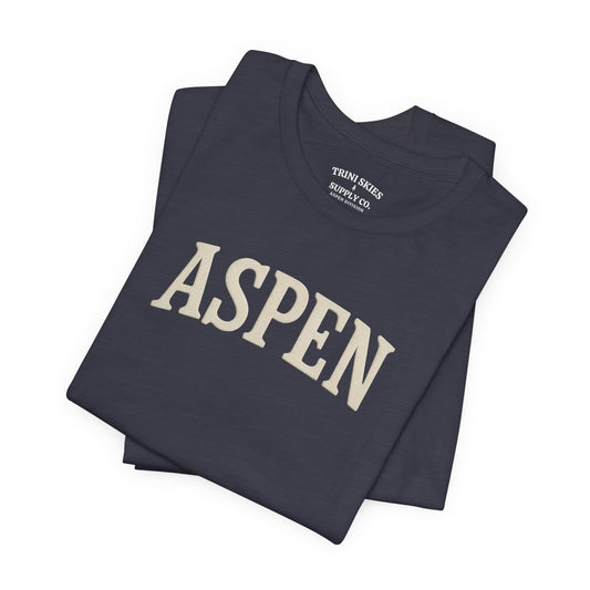 Aspen Collegiate Skiing Division DTG Graphic Tee Mountain Hiking, Camping, Travel Vintage Inspired